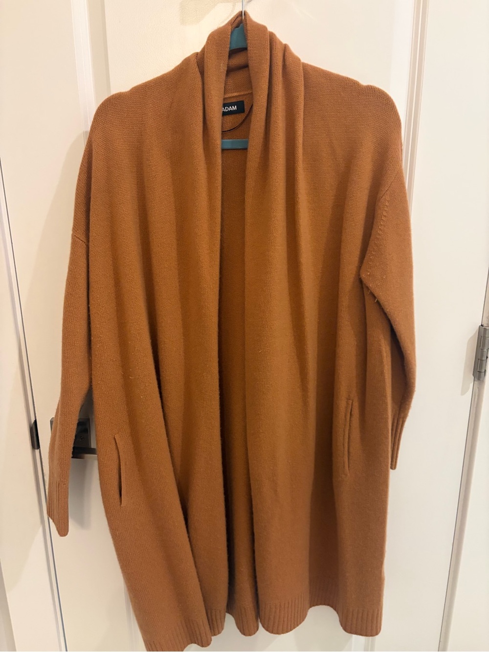 NAADAM Open-Front Cozy Long Cardigan in Camel